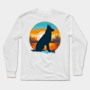 German Shepherd Vintage Sunset Long Sleeve T-Shirt